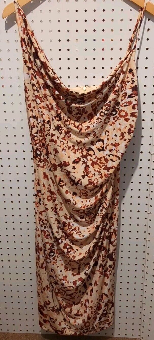 Laundry By Shelli Segal Sleeveless Cheetah Strap Dress Evening Party Size 14